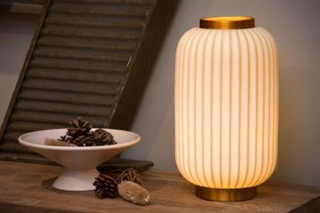 Lucide Gosse høj porcelæn bordlampe Ø19,5cm E14 Mat Guld 